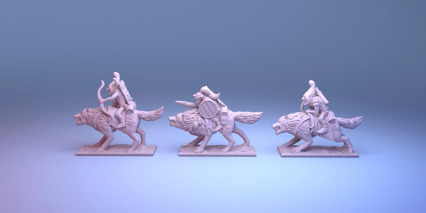 Goblin Army 10mm Resin Wargaming Miniatures - Goblin Wolf Riders - For tabletop and war games - Greenskin Miniatures