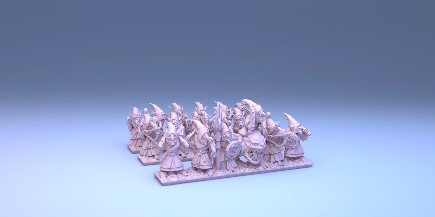 Goblin Army 10mm Resin Wargaming Miniatures - Goblin Archers - For tabletop and war games - Greenskin Miniatures