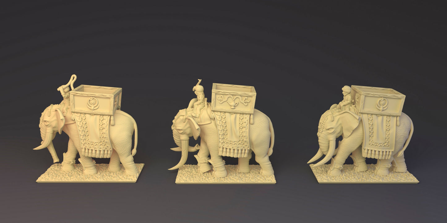 Elephants for Araby Army in 10mm Resin- For tabletop and war games - Greenskin Miniatures