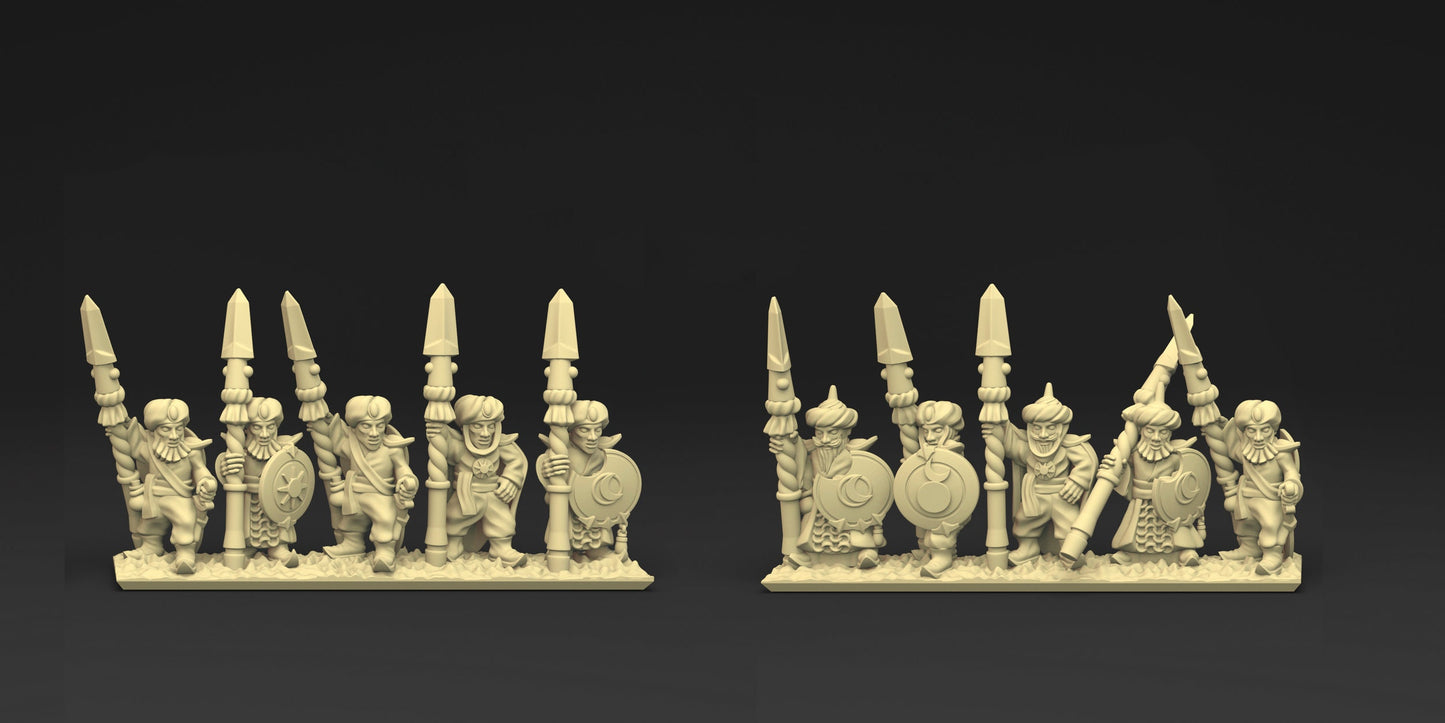 Araby Spearmen for Araby Army in 10mm Resin- For tabletop and war games - Greenskin Miniatures