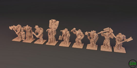 Beastmen 10mm Resin Wargaming Miniatures - Minotaurs - For tabletop and war games - Greenskin Miniatures