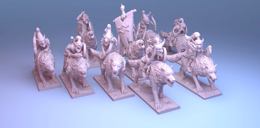 Goblin Army 10mm Resin Wargaming Miniatures - Goblin Wolf Riders - For tabletop and war games - Greenskin Miniatures