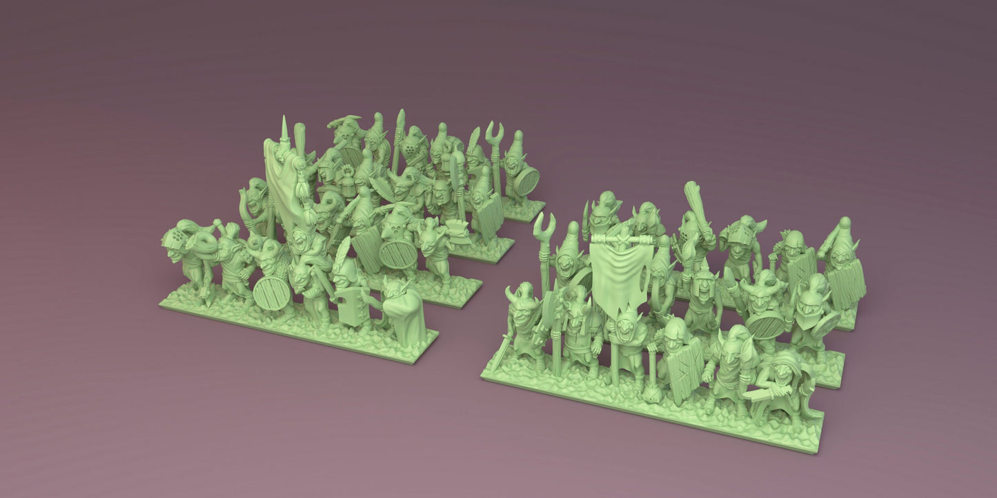 Goblin Warriors for Goblin Army in 10mm Resin Minis - For tabletop and war games - Greenskin Miniatures