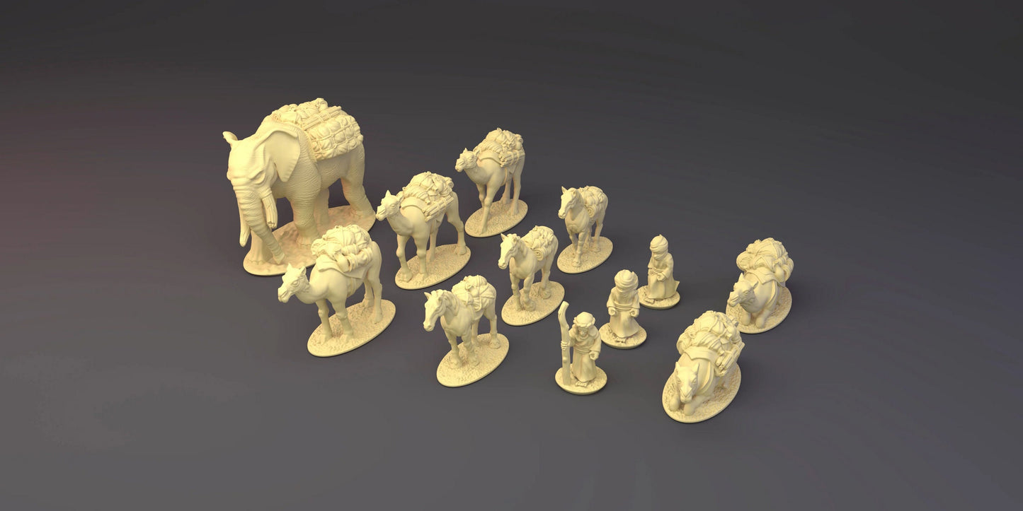 Caravan for Araby Army in 10mm Resin- For tabletop and war games - Greenskin Miniatures