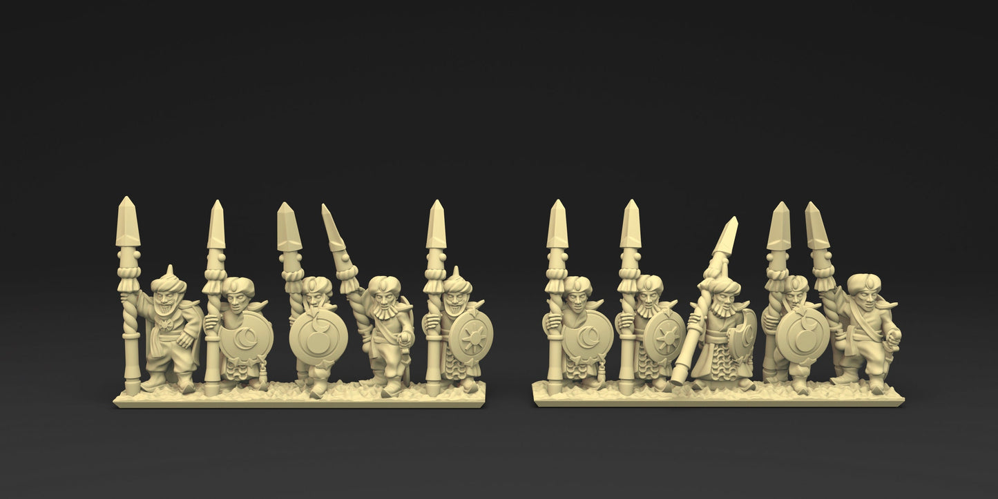 Araby Spearmen for Araby Army in 10mm Resin- For tabletop and war games - Greenskin Miniatures