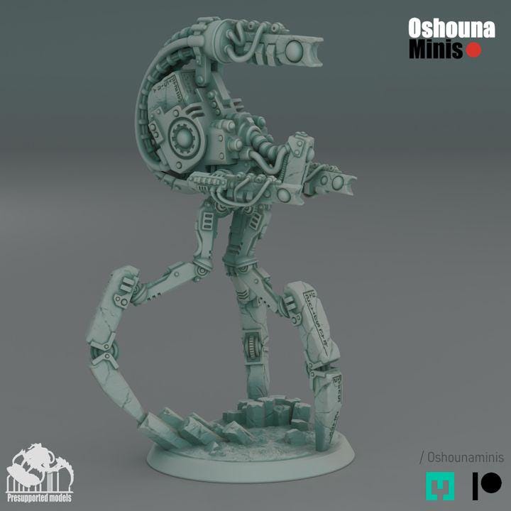Doomed Empire Horizon Walker | 32mm Scale Robot Legions Proxies for Grimdark Sci-Fi Wargames Like OPR by Oshouna Minis