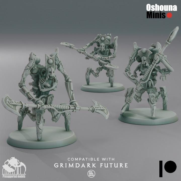 Doomed Empire Tripod Guardians | 32mm Scale Robot Legions Proxies for Grimdark Sci-Fi Wargames Like OPR by Oshouna Minis