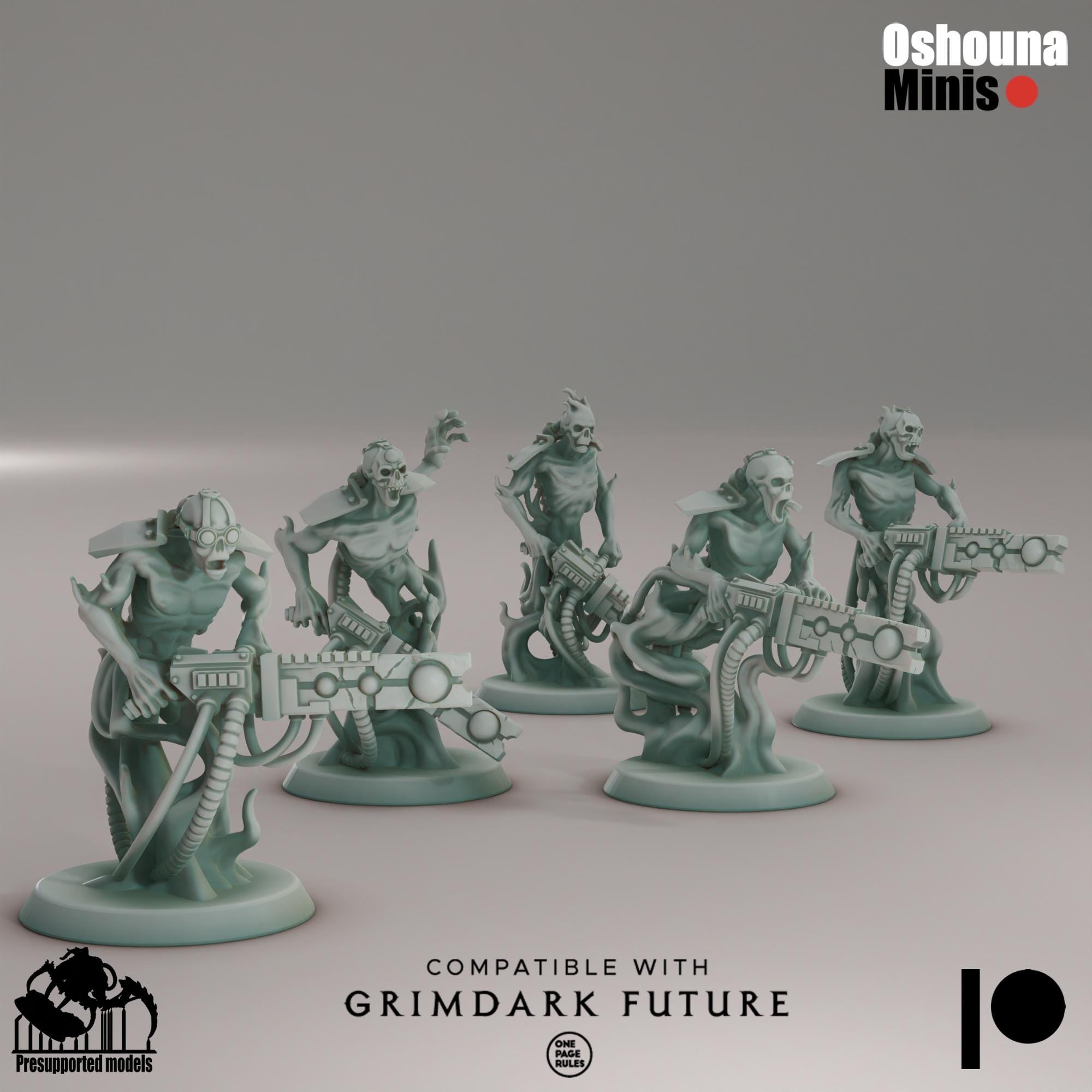Doomed Empire Warriors | 32mm Robot Legions Proxies for Grimdark and Sci-Fi Wargames | Oshouna Minis for OPR
