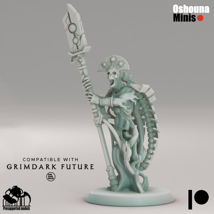 Doomed Empire Soothsayer | 32mm Scale Robot Legions Proxies for Grimdark Sci-Fi Wargames Like OPR by Oshouna Minis