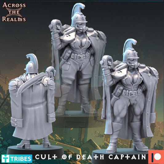 Cult of Death Captain 3d Printed Resin Miniatures Set by Across The Realms for Wargames like OPR