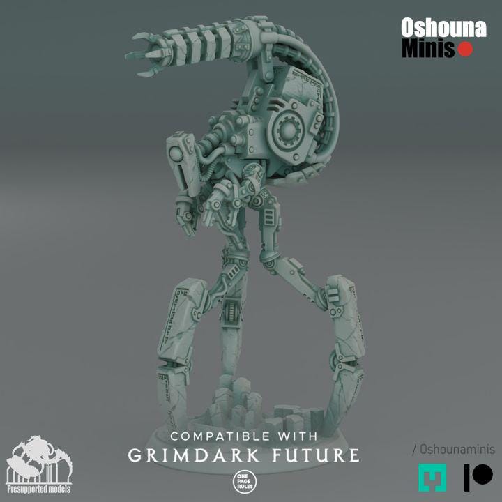 Doomed Empire Horizon Walker | 32mm Scale Robot Legions Proxies for Grimdark Sci-Fi Wargames Like OPR by Oshouna Minis