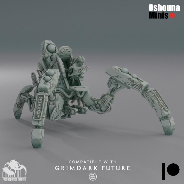 Doomed Empire Walking Tomb | 32mm Scale Robot Legions Proxies for Grimdark Sci-Fi Wargames Like OPR and Tabletop Battles by Oshouna Minis