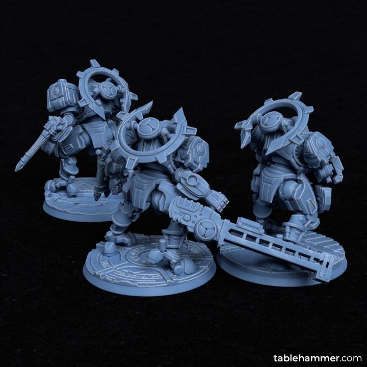 Lightbringer Warsuits (Space communists heavy battlesuits)  - 3 Model kit  - Tablehammer - Proxies for wargames