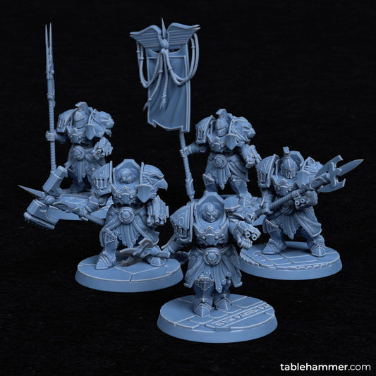 Invictorix Crusaders – 5 model kit – "Human Space Corps"  – Creepy Space Humanoids  - Tablehammer - Proxies for wargames