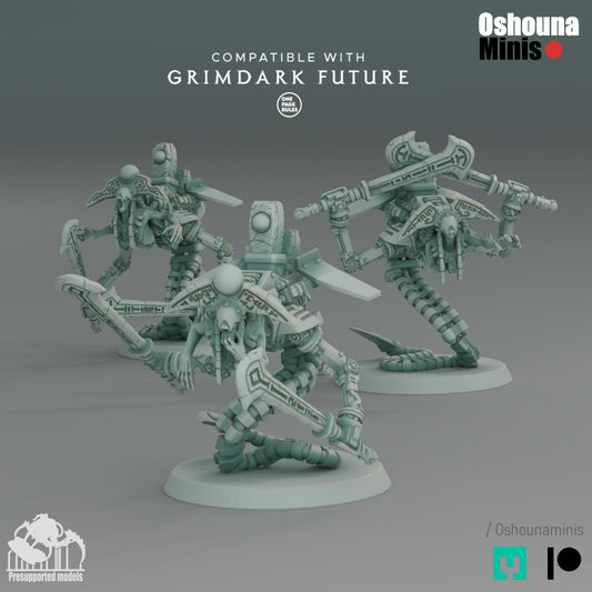 Slithering Guardians: 32mm Robot Miniatures for Grimdark Wargames
