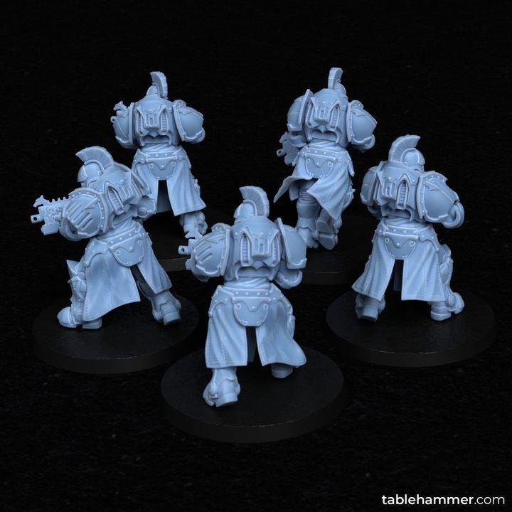 Questors Modular set: Ordo Invictorix Core Units– 5 model kit  – Creepy Space Humanoids  - Tablehammer - Proxies for wargames