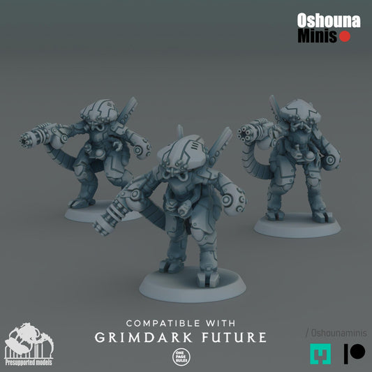 SEA Coalition Stealth Exoarmors: 28mm Sci-Fi Miniatures by Oshounaminis
