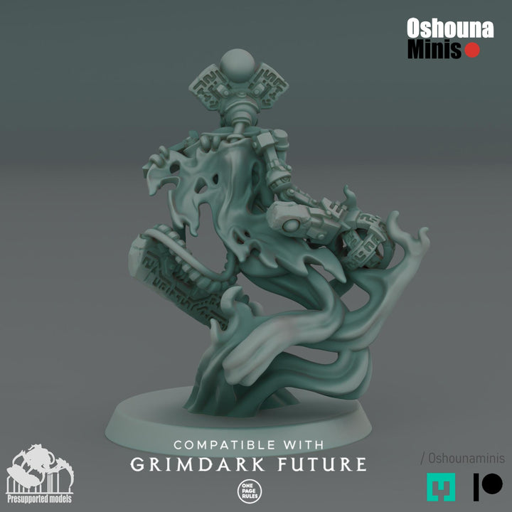 Doomed Empire - Shield Leader | 32mm Scale Robot Legions Proxies for Grimdark Sci-Fi Wargames Like OPR by Oshouna Minis