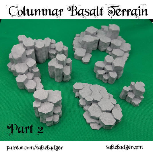 Columnar Basalt Terrain 2: 3D Printed RPG Miniature Scenery