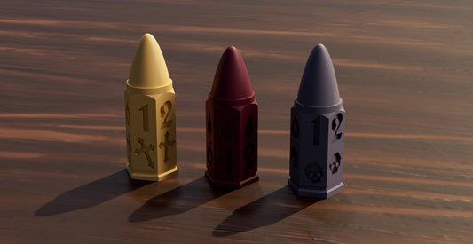 Trench Crusade Status Tracking Bullet Dice for RPGs and Miniature War Games - 3d printed
