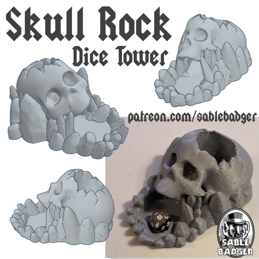 Skull Rock Dice Tower: 3D Printed Gothic RPG Terrain