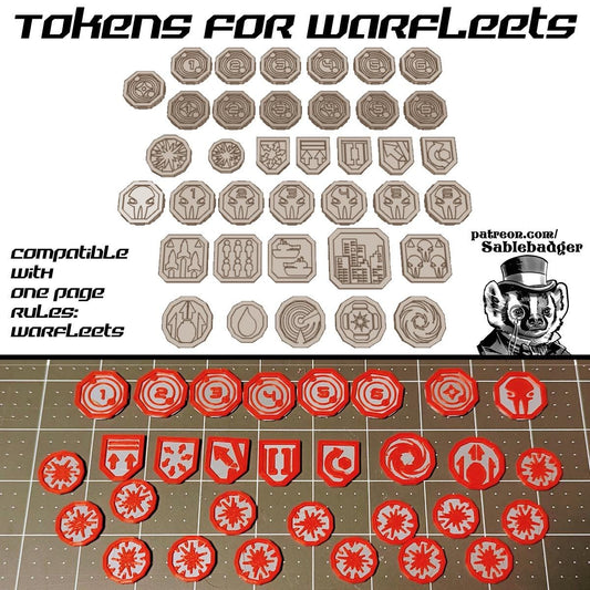 Warfleets Token Set: 30-Piece OPR Space Battle Wargame - FDM Printed PLA
