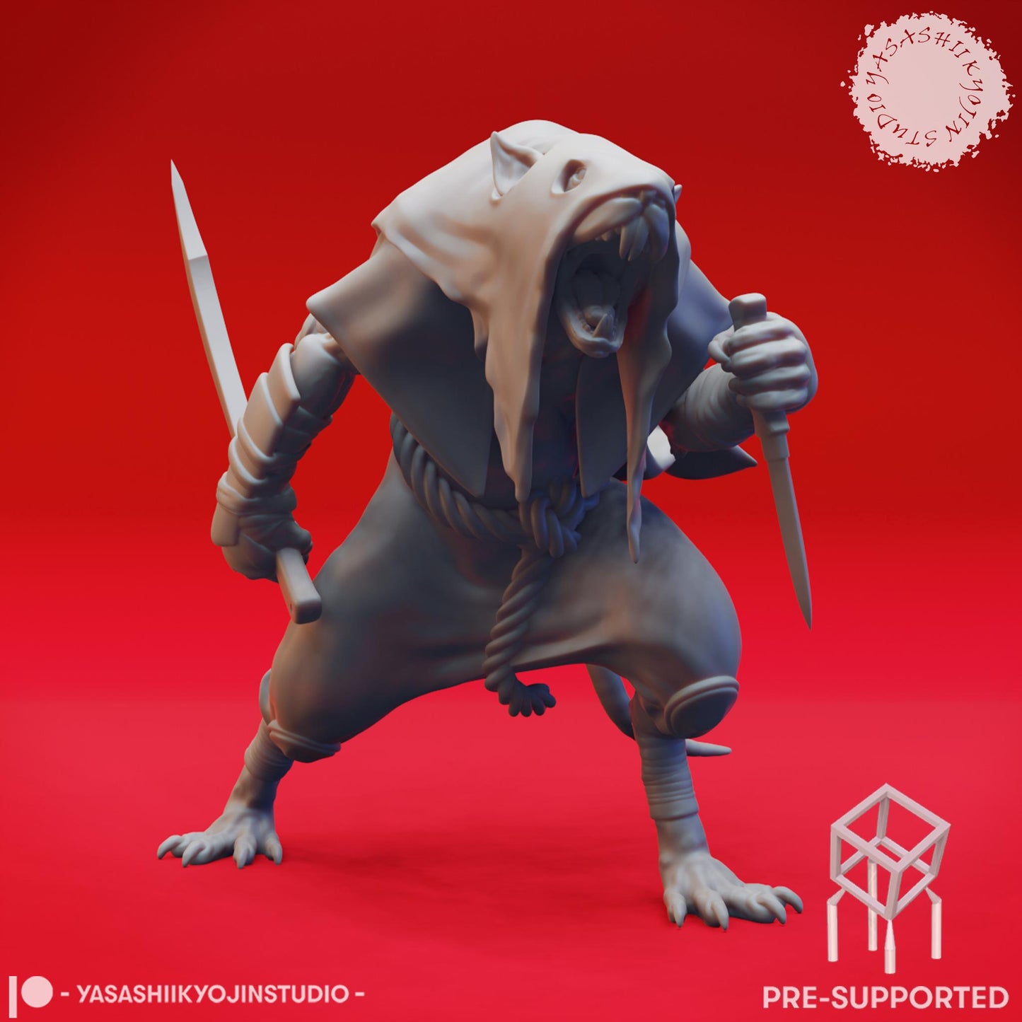 Wererat Resin Miniature: Fantasy RPG Figurine, 5 Poses