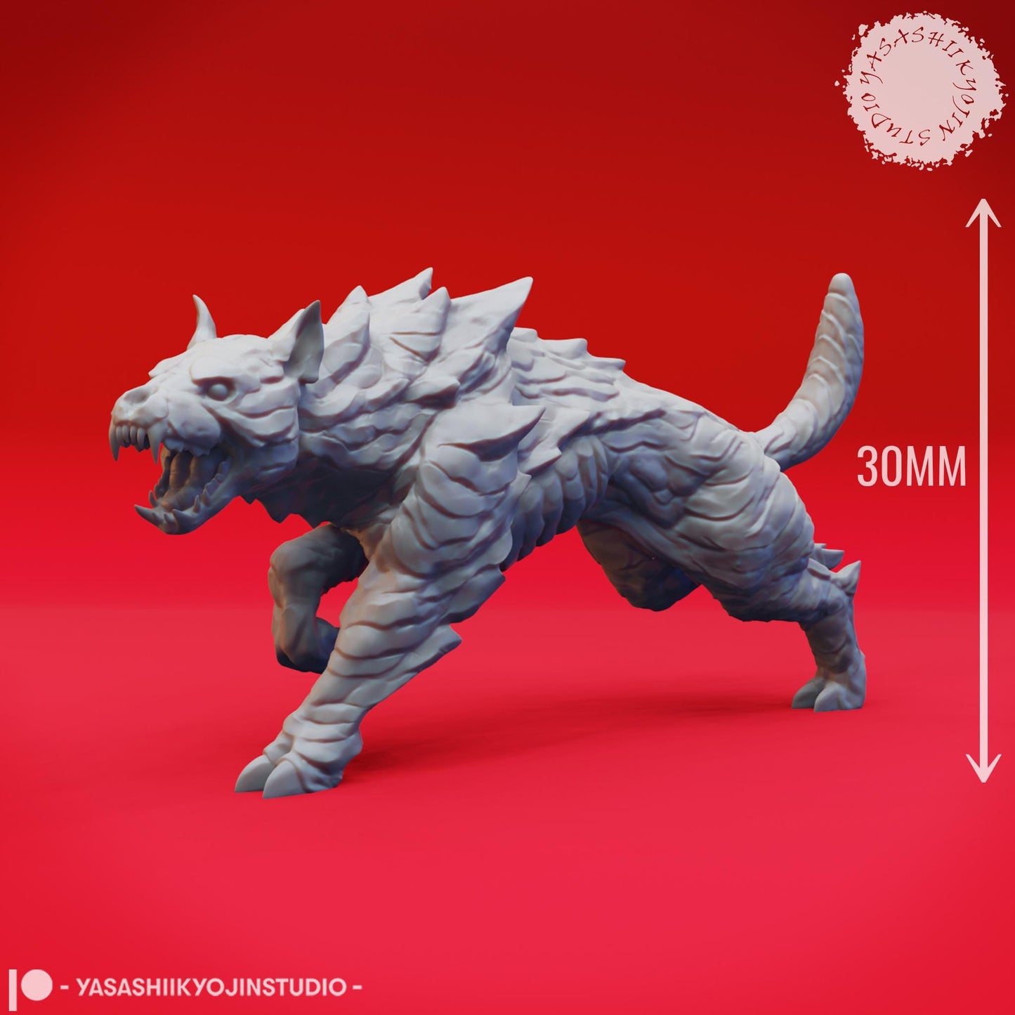 Hellhound Resin Miniature: Fantasy D&D Figurine - Yasashii Kyojin Studio