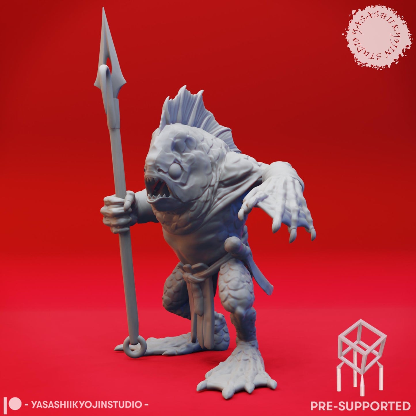 Kuo-toa Resin Miniature: D&D Tabletop RPG Figurine - 5 Poses