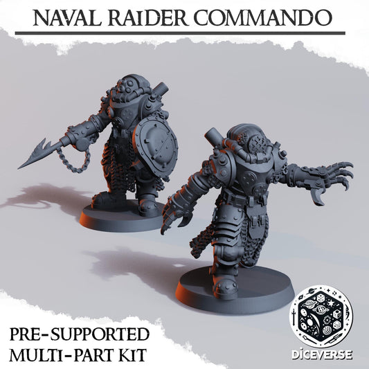 Heretic Naval Raider Death Commando – Modular Resin Miniature – 32mm Grimdark Model Kit – Trench Crusade Compatible by Diceverse