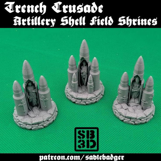 Trench Crusade Artillery Shell Shrinesfor RPGs and Miniature War Games - 3d printed grimdark terrain
