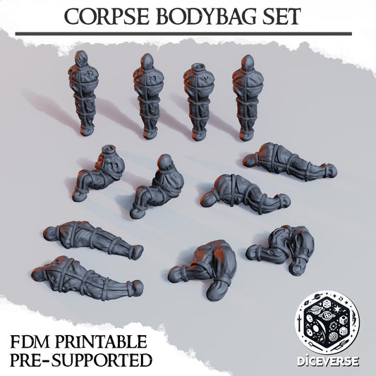 Gruesome Corpse Bodybag Set: 32mm Grimdark Wargaming Terrain