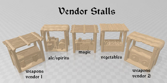 3D Printed Vendor Stalls: RPG Miniature Terrain - Grimdark Wargaming