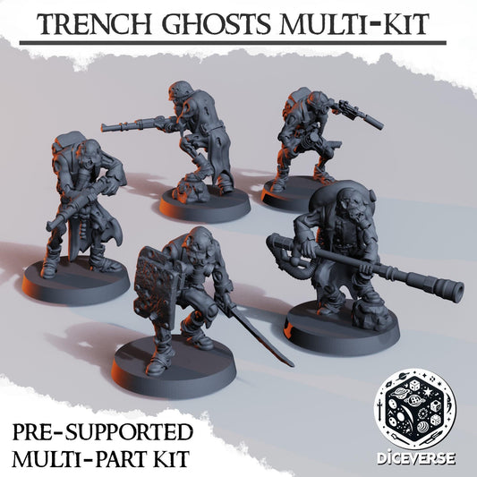 Modular Resin Trench Ghoul Kit: 28-32mm Grimdark Horror Wargame Model