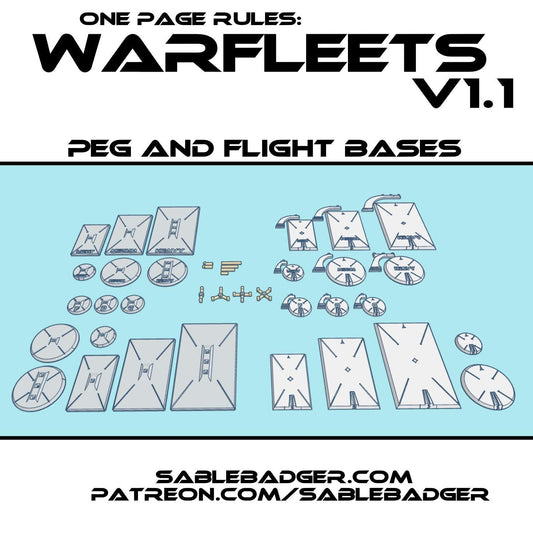 Warfleets Flying Bases: FDM Printed Pegs for Sable Badger Fleets