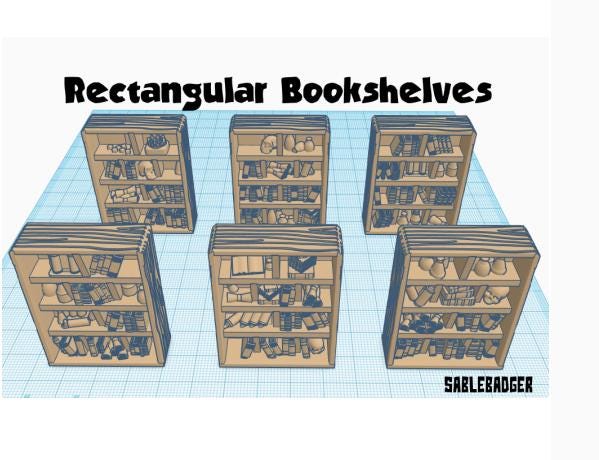 Fantasy Scatter Bookshelves | 28-32mm Scale - 3D Printed Wargaming Terrain | PLA Plastic