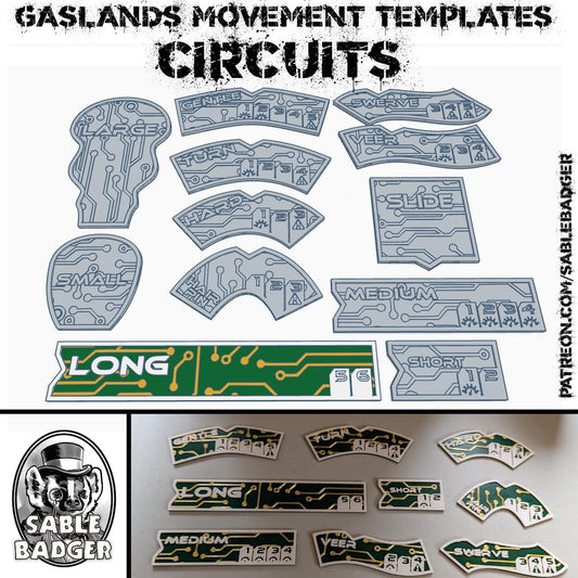 Gaslands Template Set: Post-Apocalyptic Car Wargame - PLA Plastic