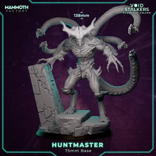 Huntmaster Resin Miniature: 32mm Grimdark Eldritch Warrior (Unpainted, 75mm Base Size)