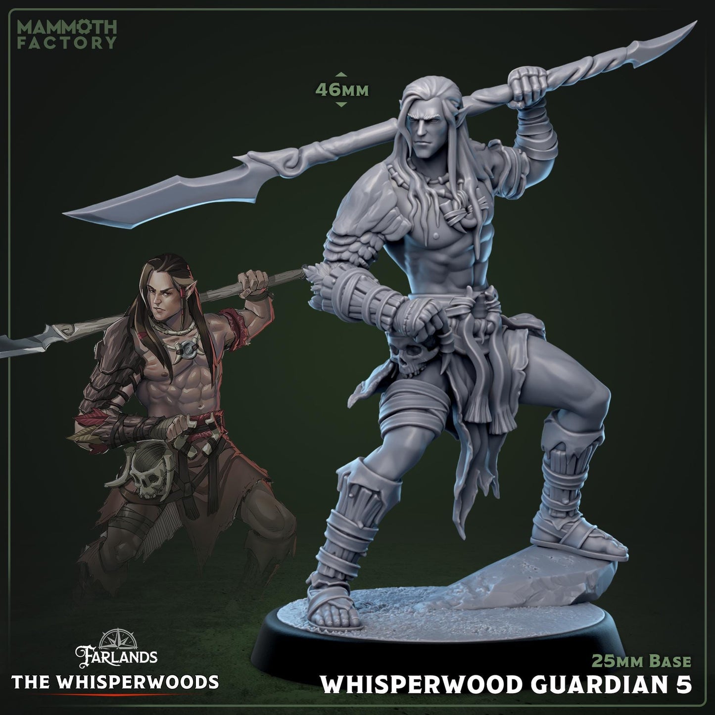 Resin Forest Spirit Miniatures: Whisperwood Guardians - 32mm Scale (Set of 5, Unpainted)