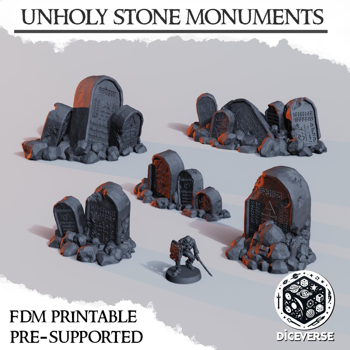 Grimdark Wargame Terrain: 3D Printed Unholy Stone Monuments