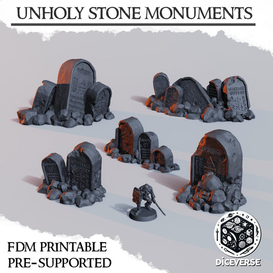 Grimdark Wargame Terrain: 3D Printed Unholy Stone Monuments