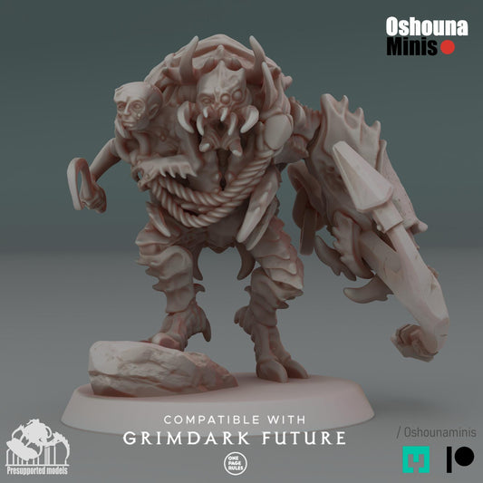 Crab Cult – Hardshell Boss | 32mm Resin Miniature | Unpainted Grimdark Leader/Champion for Tabletop & RPG