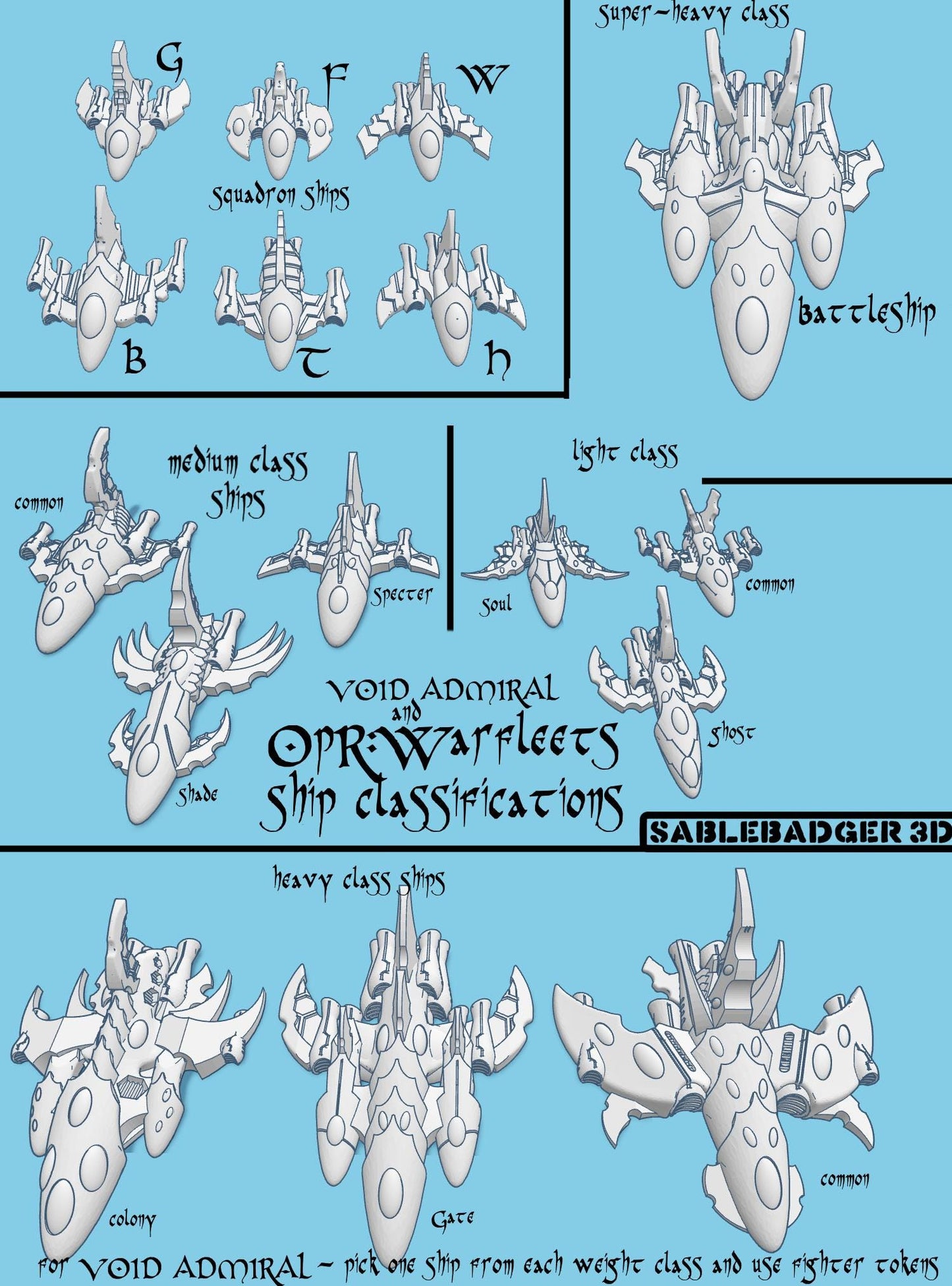High Elf Starship Miniatures: OPR Warfleets Compatible - FDM or Resin Prints