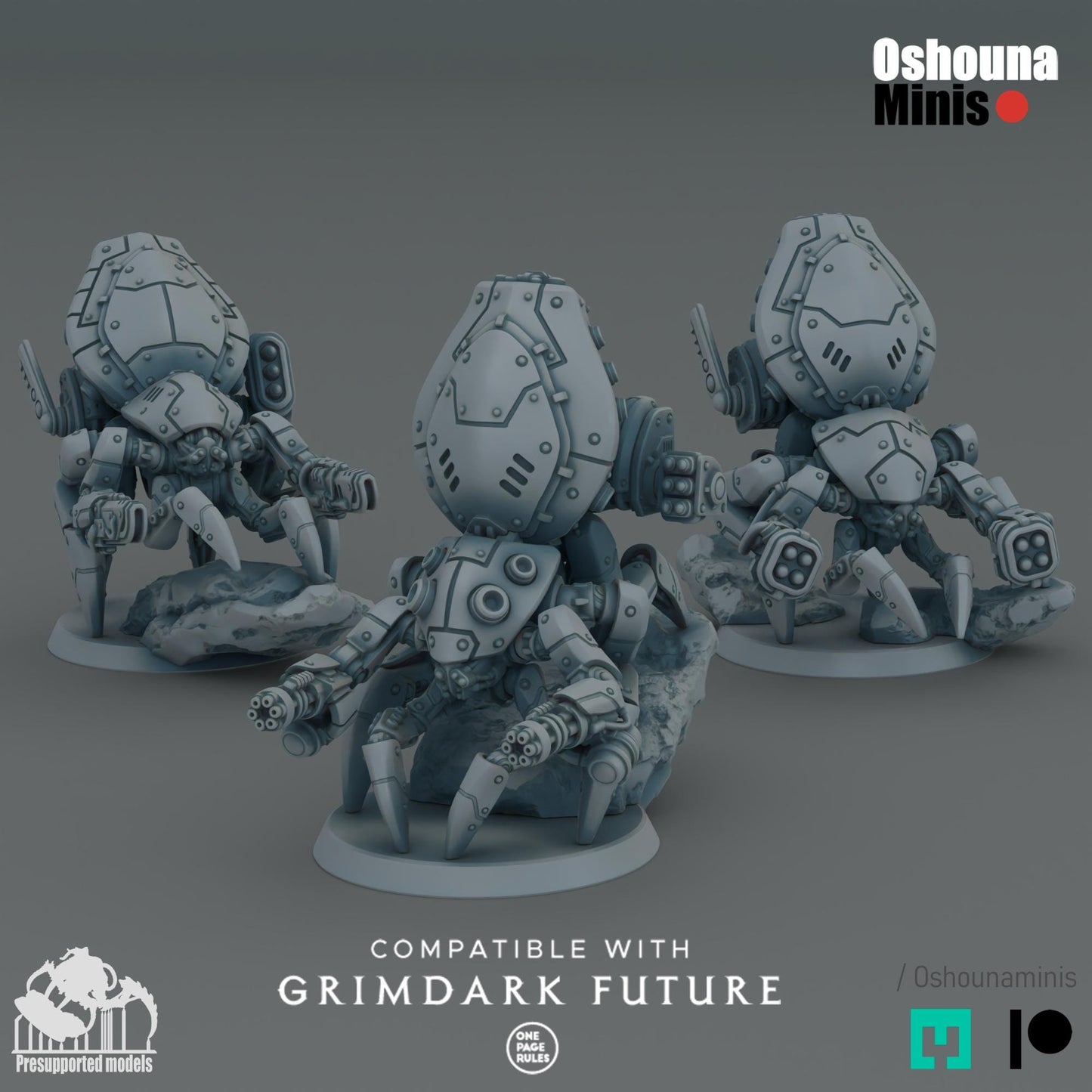 S.E.A Coalition - Light BattleSuits : 28-32mm Resin Sci-Fi Miniatures by Oshounaminis compatible with OPR