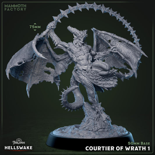 Courtier of Wrath Miniature: 32mm Unpainted Resin Hero, Underworld