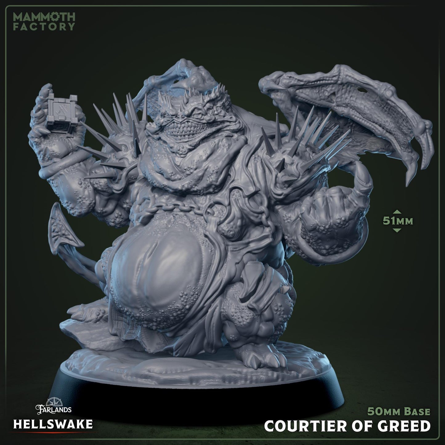 Courtier of Greed Resin Miniature: 32mm Scale Unpainted Hero/NPC