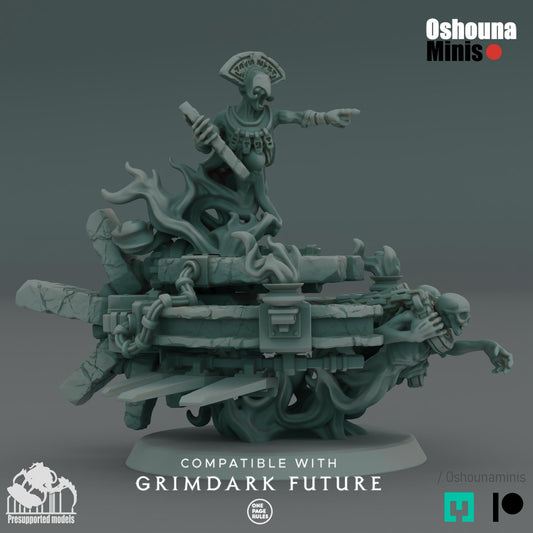Doomed Empire - Trailed Platform Resin Miniature: 28-32mm Grimdark Sci-Fi Wargame unit