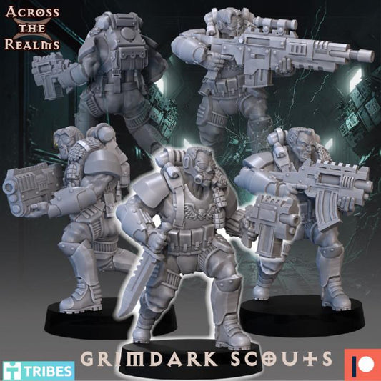 Grimdark Scouts  - 5 Count - 32mm Scale Resin Models compatible with OPR - Grimdark Wargames